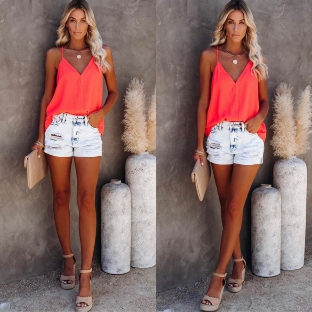 Vici racerback tank in bright coral medium